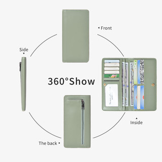 Màu Trơn Thời Trang Nữ Cao Cấp Ví Dài Đa Năng Hộp Đựng Thẻ Khóa Dung Tích Lớn Ví Đựng Tiền Xu