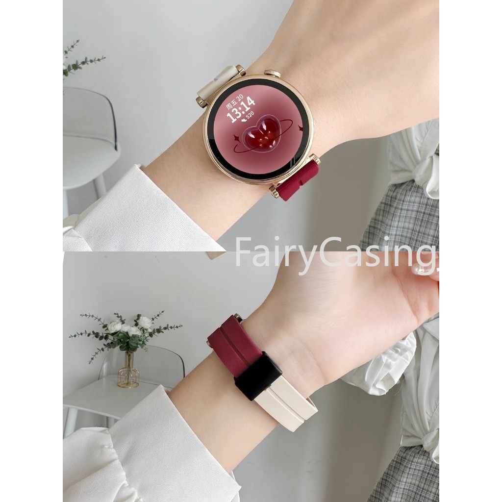 Dây đeo 18mm 20mm 22mm cho Samsung Galaxy Watch 7 6 4 5 Pro bánh răng cổ điển s3 active 2 Sport Silicone Khóa từ tính Huawei Watch GT 4-2-2e-3 Pro Band