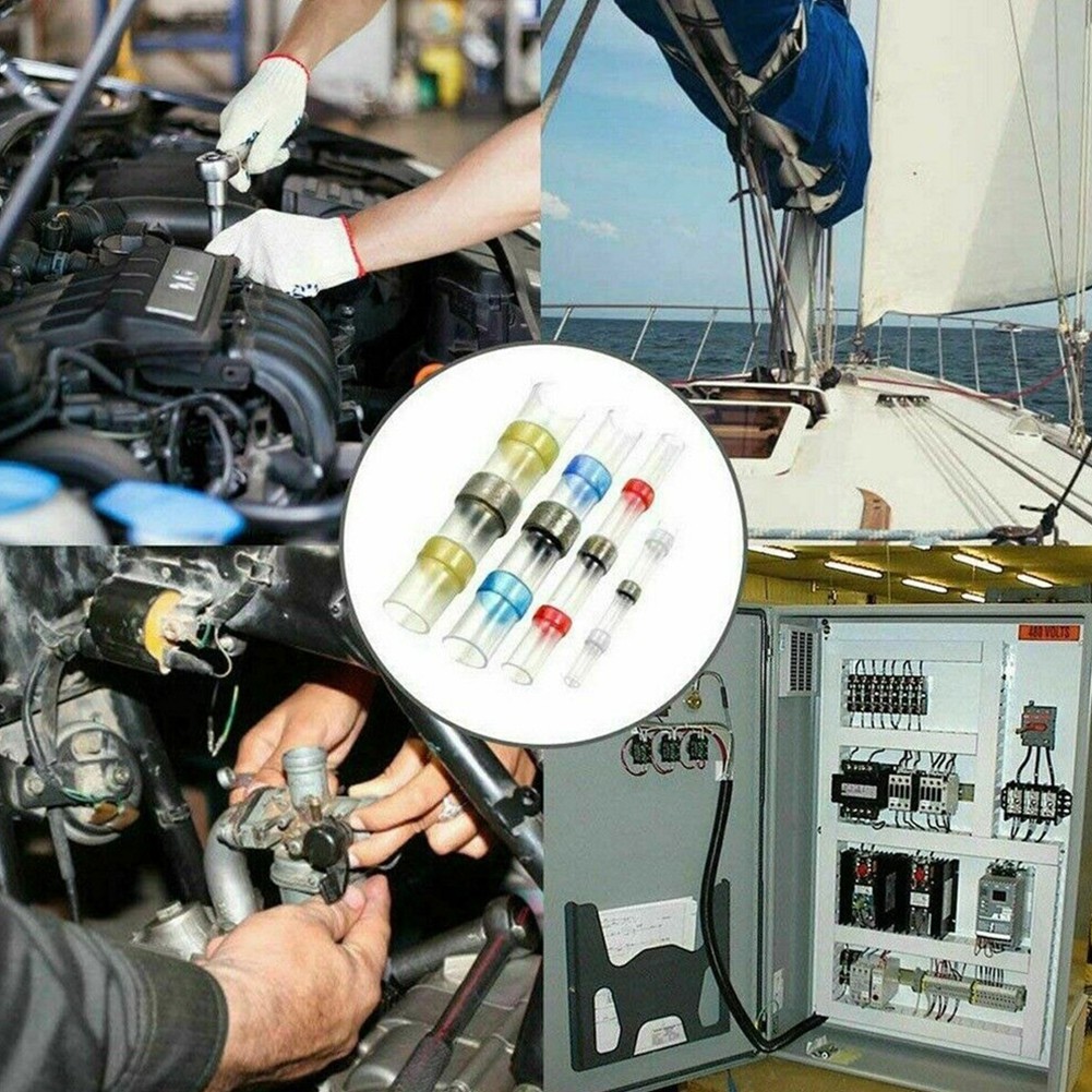 100 Chiếc Hàn Cói Nhiệt Co Tay Dây Mông Thiết Bị Đầu Cuối Kết Nối Chống Thấm Nước