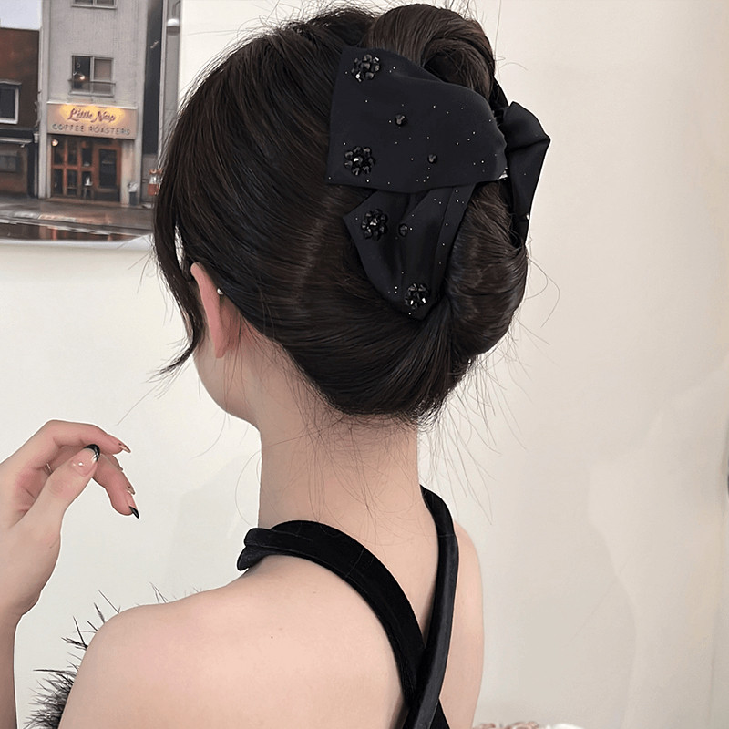 Kẹp tóc cao cấp màu đen, kiểu Pháp từ Hàn Quốc, cỡ lớn