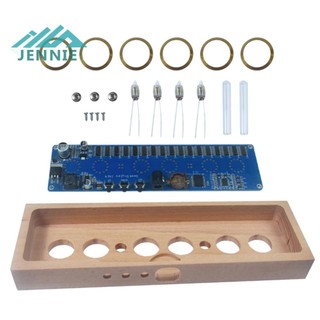 In14 Đồng hồ ống phát sáng Bộ đồng hồ ống DIY Vỏ gỗ sồi IN14 Đồng hồ LED kỹ thuật số ống Nixie DC12V 1A Nhiều màu để hiển thị thời gian [jennie1.vn]