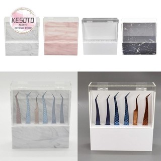 6 Khe Cắm Nhíp Giá Đỡ Nối Mi Nhíp Đứng Acrylic Nhíp Kệ Giá Đỡ Hộp Đựng Có Vỏ Chống Bụi