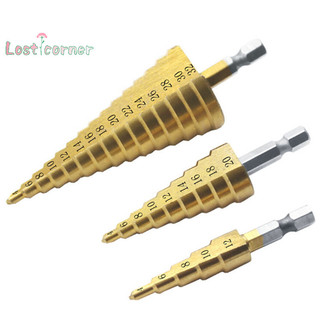 [Lostcorner] Bộ mũi khoan hình nón bước bằng thép HSS cỡ lớn Máy cắt lỗ 4-12 / 20 / 32mm [Mới]