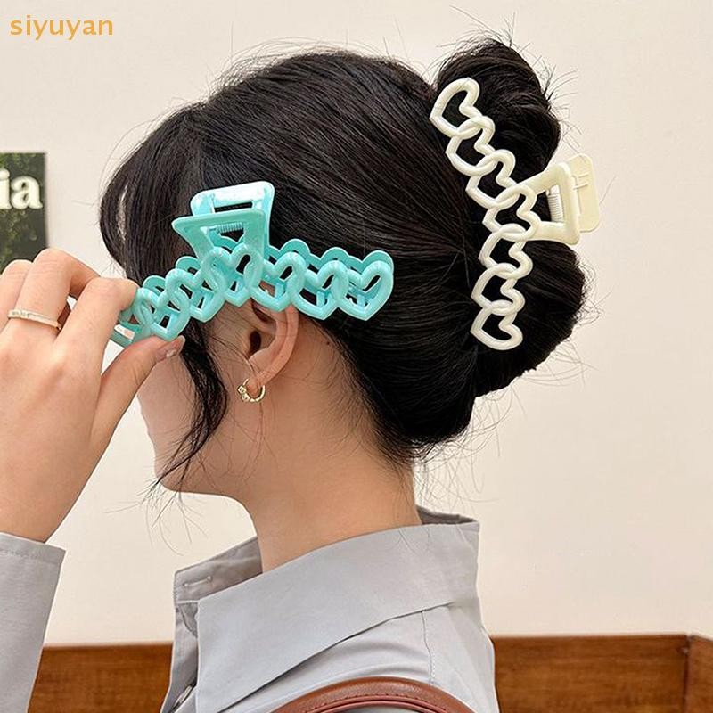 Siyuyan Thời Trang Rỗng Hình Học Trái Tim Kẹp Tóc Lưng Nữ Bé Gái Mũ Kẹp Tóc Phụ Kiện VN