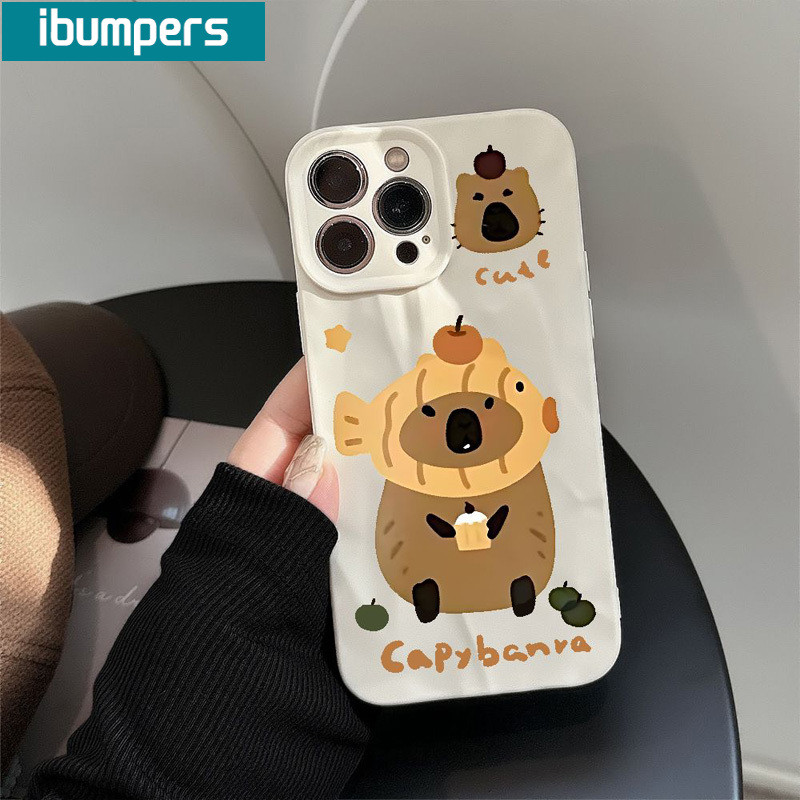 ibumpers Ốp Lưng iPhone Xinh Cute Taiyaki Capybara In Hình Ốp Điện Thoại nhám Dày Dặn Silicon Mềm Chống Sốc Chống Bẩn Cho Iphone 15 14 12 13 11 Pro Max IP 7 8 Plus Iphon X XS XR
