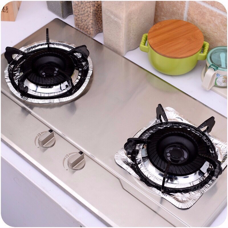 Set 10 miếng giấy bạc lót bếp ga chống vết dầu mỡ, vết bẩn bám trên bề mặt FE123