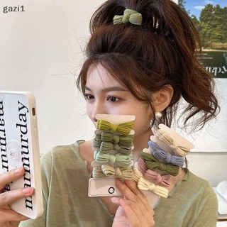 [Gazi1] 5 / 10 Chiếc Dây Buộc Tóc Nơ Đơn Giản Co Giãn Nhiều Màu Sắc Không Dấu Vết Đuôi Ngựa Dây Cao Su Dành Cho Nữ Bé Gái Phụ Kiện Tóc Thời Trang Dễ Thương Boutique