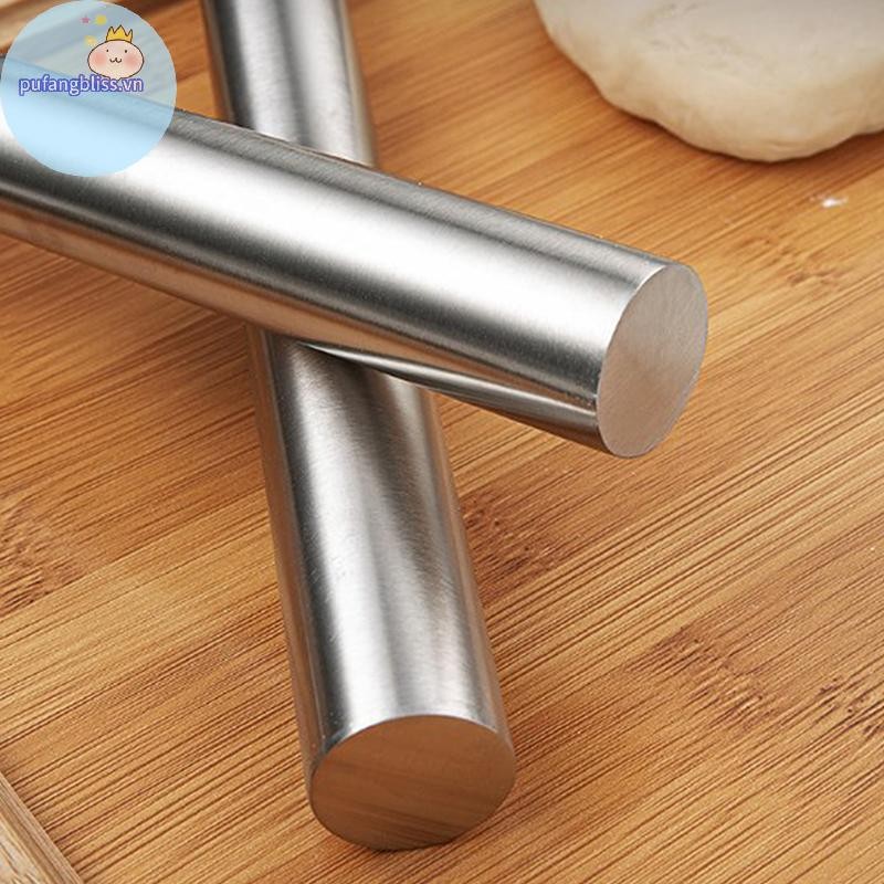 Pufangbliss Thép không gỉ Cán Dụng Cụ Nhà Bếp Bột Con Lăn Nướng Bánh Pizza Mì Bánh Bao Làm Dụng Cụ Không Nướng VN