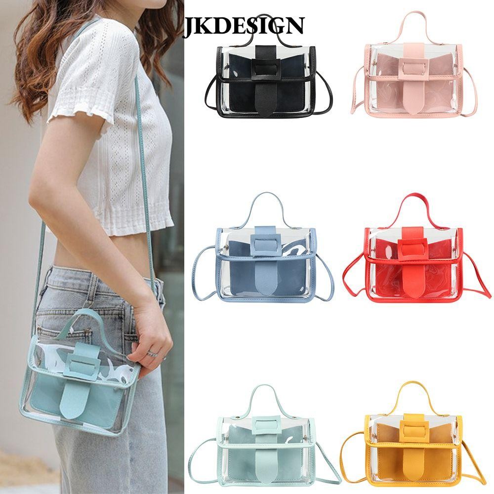 Jkdesign Messager Túi xách nữ PVC trong suốt Túi xách đeo chéo vuông