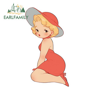 EARLFAMILY 13cm Marilyn Monroe Phim Hoạt Hình Dán Xe Hơi Sáng Tạo Chống Thấm Nước JDM Vinyl Đề Can Thích Hợp Cho Laptop Xe Máy Kính Chắn Gió Ván Trượt