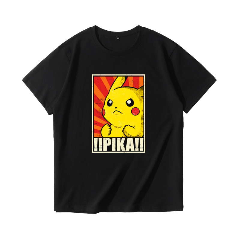 Áo thun ngắn tay Pokemon Pikachu Squirtle Charmander Anime dành cho trẻ em ngoại hình hợp thời trang