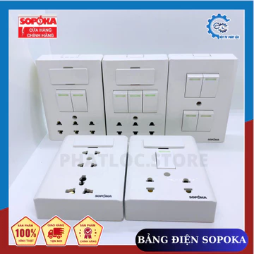 Bảng điện lắp nổi cao cấp dòng E 1 công tắc, 2 công tắc, 3 công tắc, 4 công tắc, 3 ổ cắm, 2 ổ cắm đa dạng hãng SOPOKA