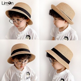 Mùa Hè Bé Trai Mũ Rơm Cho Bé Mũ Chống Nắng Trẻ Em Xô Mũ Vành Lớn Cha Mẹ-Con Mũ Đi Biển Thời Trang