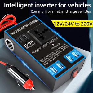 Bộ chuyển đổi biến tần ô tô 12V24V sang 220v xe tải công suất cao sạc xe hơi ổ cắm điện biến áp