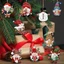 GIÁ RẺ NHẤT 12 Đồ trang trí treo Giáng sinh, Ông già Noel DIY Mặt dây chuyền người tuyết Giáng sinh, Mặt dây chuyền treo ông già Noel năm bằng gỗ sáng tạo