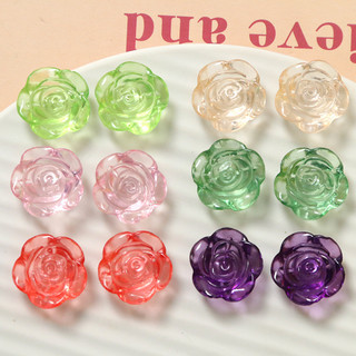 Mùa hè hoàn toàn trong suốt cảm giác Băng đục lỗ hoa hồng tự làm phụ kiện nhựa Bông tai kẹp tóc vỏ điện thoại vật liệu bán buôn