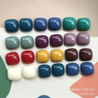 Màu Trơn Hình Học Vuông Morandi Màu Nửa Viên Nhựa Miếng Dán Phụ Kiện diy Bông Tai Mũ Đội Đầu Chất Liệu Bán Buôn