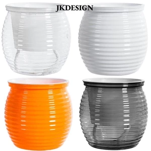 Chậu cây tự tưới nước JKDESIGN, Chậu hoa để bàn thấm nước tự động bằng nhựa, Bình hoa trang trí nhà cửa hai lớp trong suốt sáng tạo
