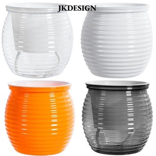 Chậu cây tự tưới nước JKDESIGN, Chậu hoa để bàn thấm nước tự động bằng nhựa, Bình hoa trang trí nhà cửa hai lớp trong suốt sáng tạo