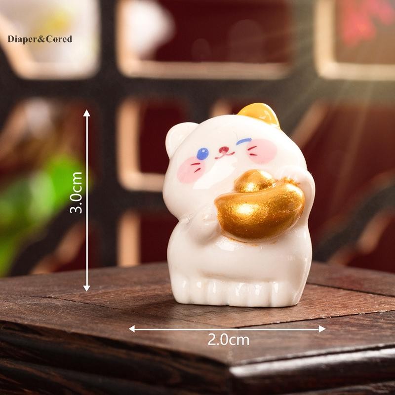 DIAPER & CORED 6 Cái May Mắn Trang Trí Hoạt Hình Mèo Con Búp Bê Hình Micro Phong Cảnh Nội Thất Ô Tô Trang Trí Máy Tính Để Bàn Nhà YTH