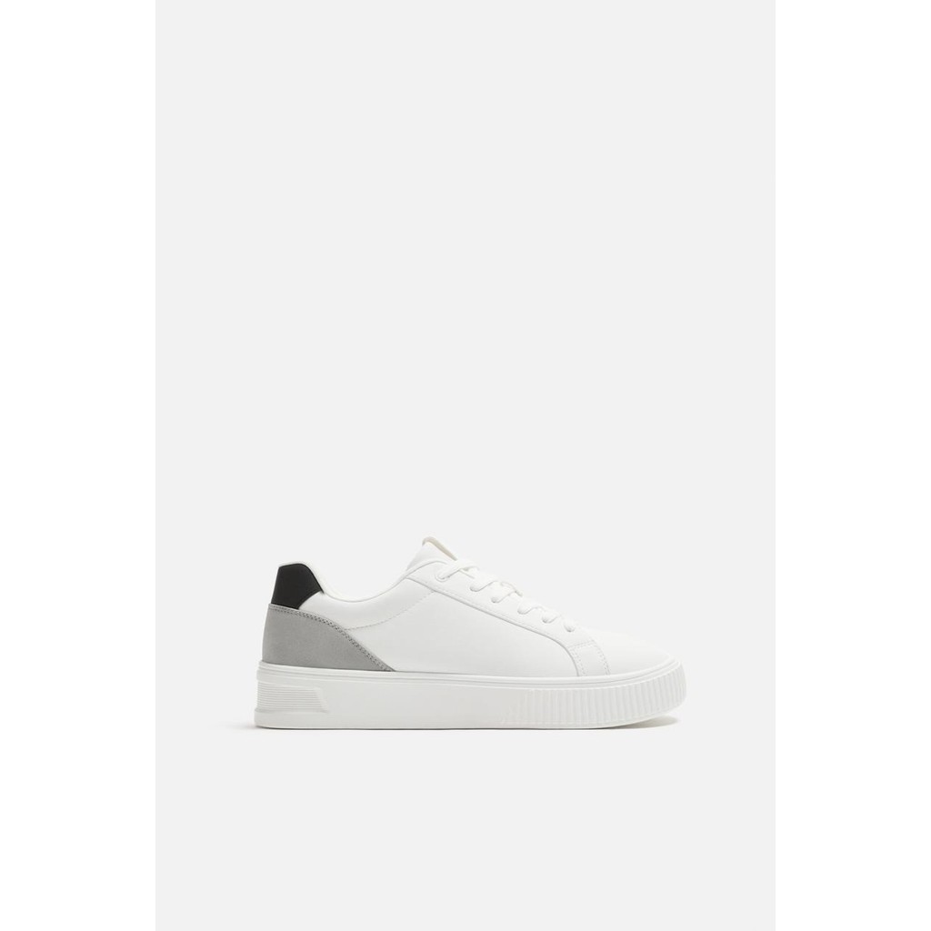 [Rẻ vô địch] Giày sneaker Zara chính hãng White Platform - Dáng đế dày Trắng phối màu