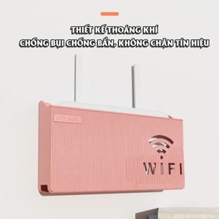 Kệ đựng wifi treo tường, Kệ wifi đặt modem, đầu kỹ thuật số, ổ cắm điện, chất liệu nhựa ABS SUNND