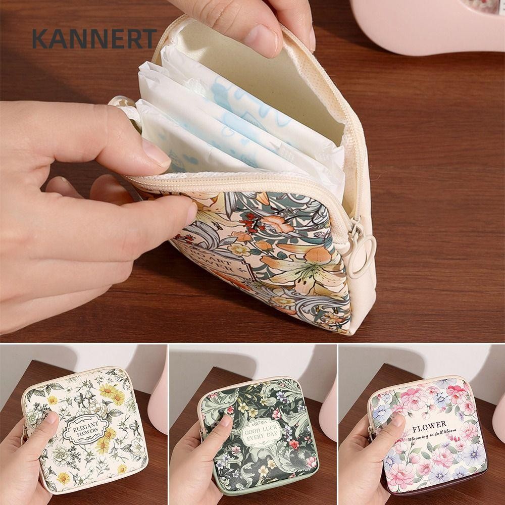 Túi đựng băng vệ sinh KANNERT, Túi đựng mỹ phẩm dung tích lớn PVC, Hộp đựng cáp dữ liệu Mini đa năng