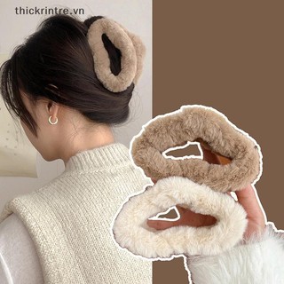 THI Sữa Mềm Màu Cà Phê Series Lông Tơ Sang Trọng Back Updo Vuốt Tóc Ấm Lớn Sang Trọng Kẹp Barrettes Vuốt Tóc VN