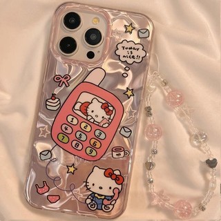 Phim Hoạt Hình Thời Trang Hello Kitty Nơ Dây Xích Dành Cho POCO X7 M7 F5 M5S M6 X5 X6 X3 Pro M4 M5 C75 4G 5G Cô Gái Trái Tim Tình Yêu Flash Vỏ Điện Thoại
