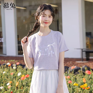Mutu Pháp Ba Chiều Nơ Ngắn Tay Áo Thun Nữ Mùa Hè 2026 Phong Cách Mới Thiết Kế Nhỏ Niche Top