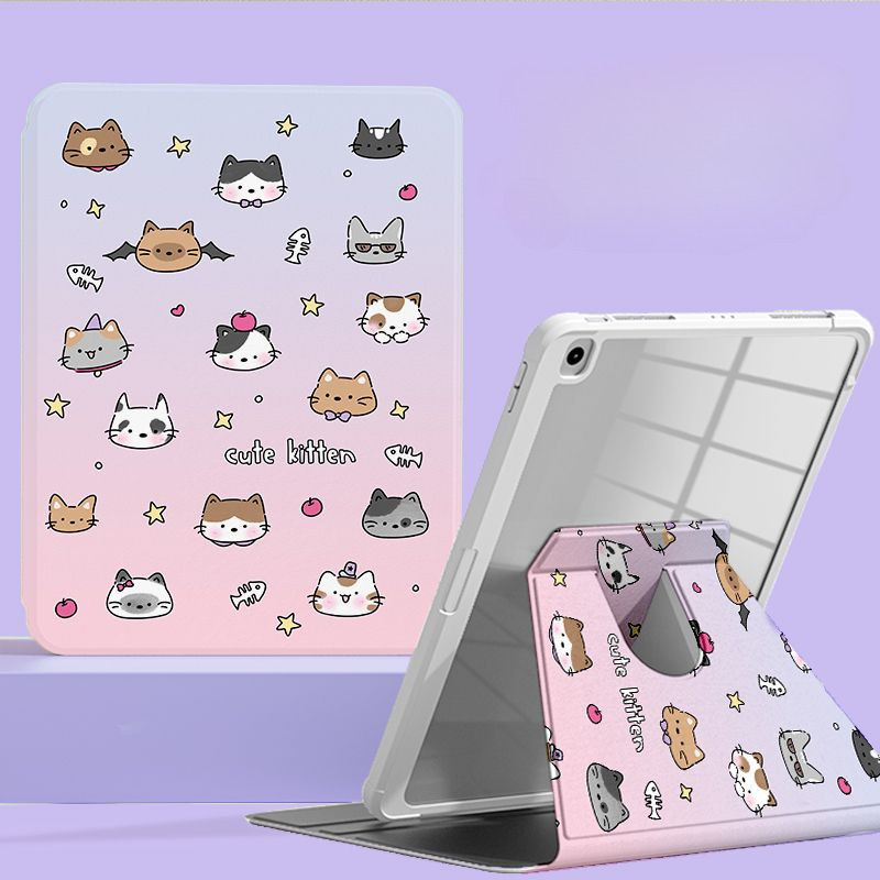 Ốp bảo vệ cho Samsung Galaxy S10 FE + S7 + / S8 + / S7FE S9 FE + Tab S6 lite 2024 S10ULTRA A9 + Tab A7 lite 8.7inch Vỏ máy tính bảng xoay 360 độ