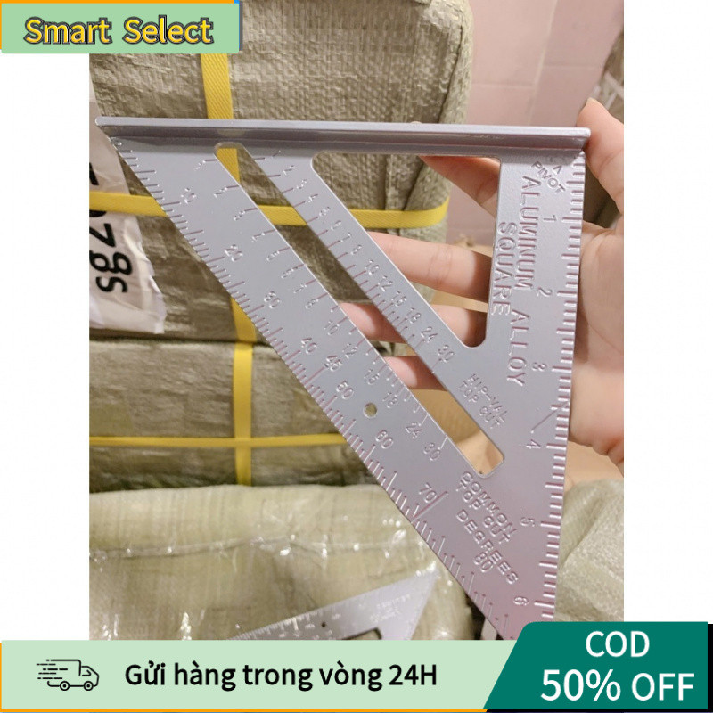 [COD] Thước ke góc vuông 18cm hợp kim nhôm đúc, đo chính xác, thước tam giác eke mòi góc bền đẹp