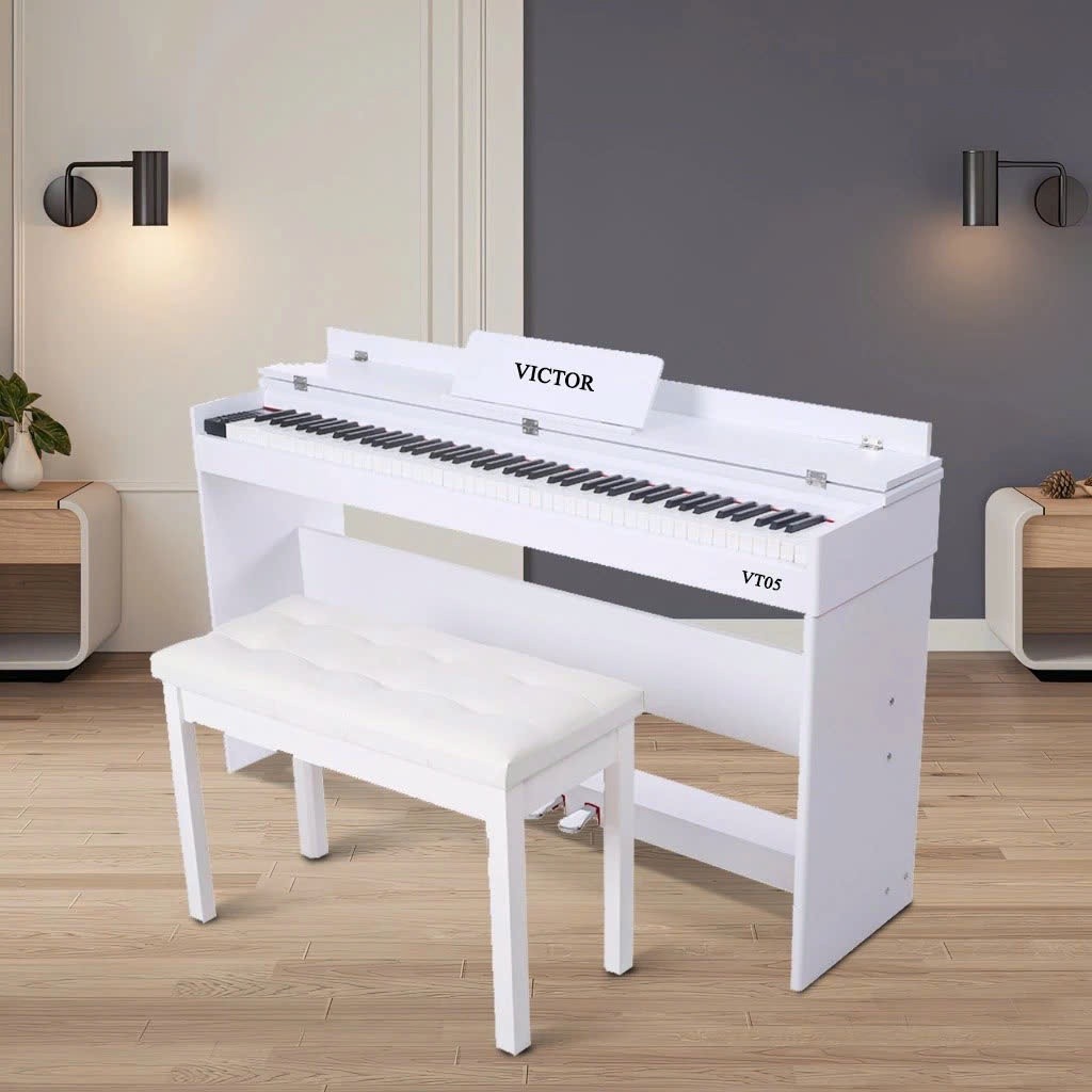 ĐÀN PIANO VICTOR VT05 FULL PHỤ KIỆN - Phiên bản 2025 Sang Trọng - Có Nắp Đậy  [QUÀ TẶNG KHỦNG]