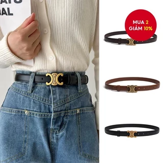 Thắt lưng nữ phong cách Hàn Quốc anh đào C màu đen có dây thắt lưng quần jean nữ
