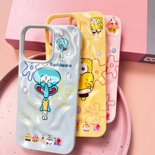 Vỏ họa tiết thiên thạch SpongeBob SquarePants dễ thương + Giá đỡ cho IPhone 11 13 16 12 14 15 Pro Max Plus Vỏ điện thoại màu trơn Màu kẹo Chống sốc Sáng tạo Vỏ thiết kế mới