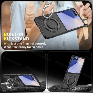 Ốp Lưng Cho Samsung Galaxy Z Flip 7 Flip7 ZFlip 7 6 ZFlip7 FE ZFlip6 5G Vỏ Điện Thoại Chống Sốc Kim Loại Giáp Vòng Giá Đỡ Stent Back Đẩy Ống Kính Máy Ảnh Bảo Vệ Quyền Riêng Tư Ốp Lưng