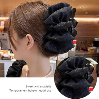 Kẹp tóc lớn chống trơn trượt cho phụ nữ với ống nước lớn, tạo kiểu tóc dày xoăn và trang trí