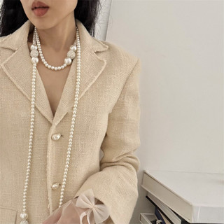 Vòng cổ ngọc trai hạt kim cương cổ điển kiểu Pháp - Phù hợp cho các dịp sang trọng