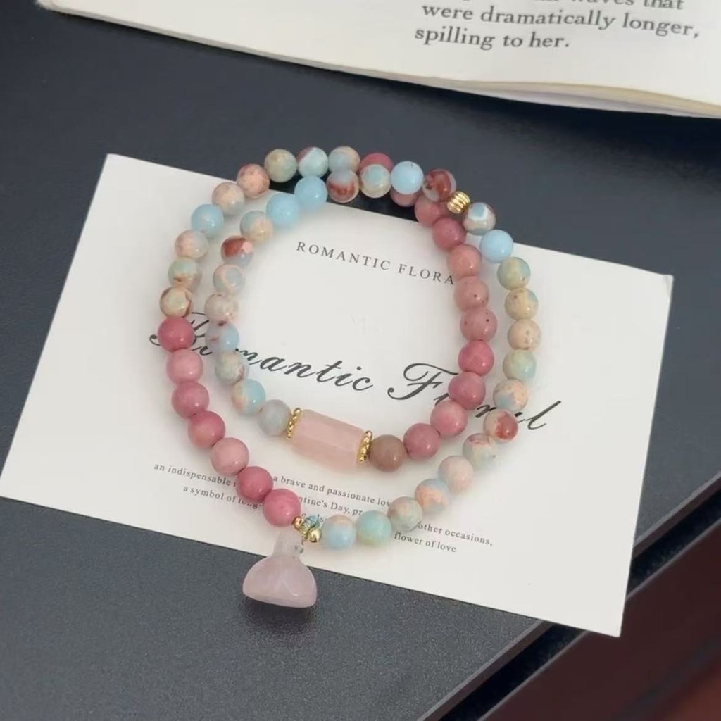 Vòng tay nữ đá núi rhodolite phong cách Trung Quốc, thiết kế sang trọng và tinh tế