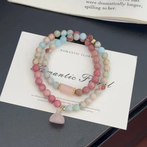 Vòng tay nữ đá núi rhodolite phong cách Trung Quốc, thiết kế sang trọng và tinh tế