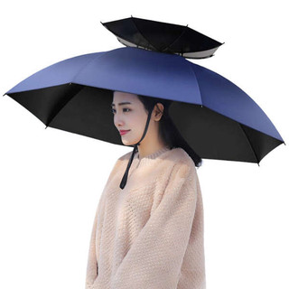 ▲ chống mưa ▲ Bảo vệ an toàn ngoài trời chống nắng câu cá Chiếc ô che nắng đội trên đầu Mũ Dù Quá Khổ Chống Nắng Mưa Kép, Gấp 3 Tiện Lợi Cho Chụp Ảnh