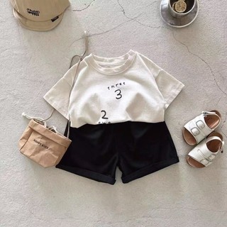 Mùa Hè Phong Cách Mới Trẻ Em Cotton Nguyên Chất Áo Thun Ngắn Tay Bé Trai Bé Gái Đơn Giản In Kỹ Thuật Số Cổ Tròn Thường Ngày Phiên Bản Hàn Quốc Top