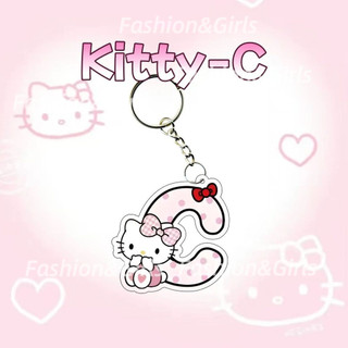 Chữ Cái Tiếng Anh Móc Khóa Kitty Dễ Thương Mặt Dây Chuyền Chìa Khóa DIY Lời Chúc Tốt Nhất Cặp Đôi Người Bạn Móc Khóa- DH
