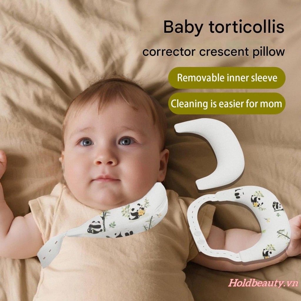 Bé Torticollis Corrector Gối hỗ trợ cổ sơ sinh có thể điều chỉnh để đi du lịch Đệm mềm khi ngủ