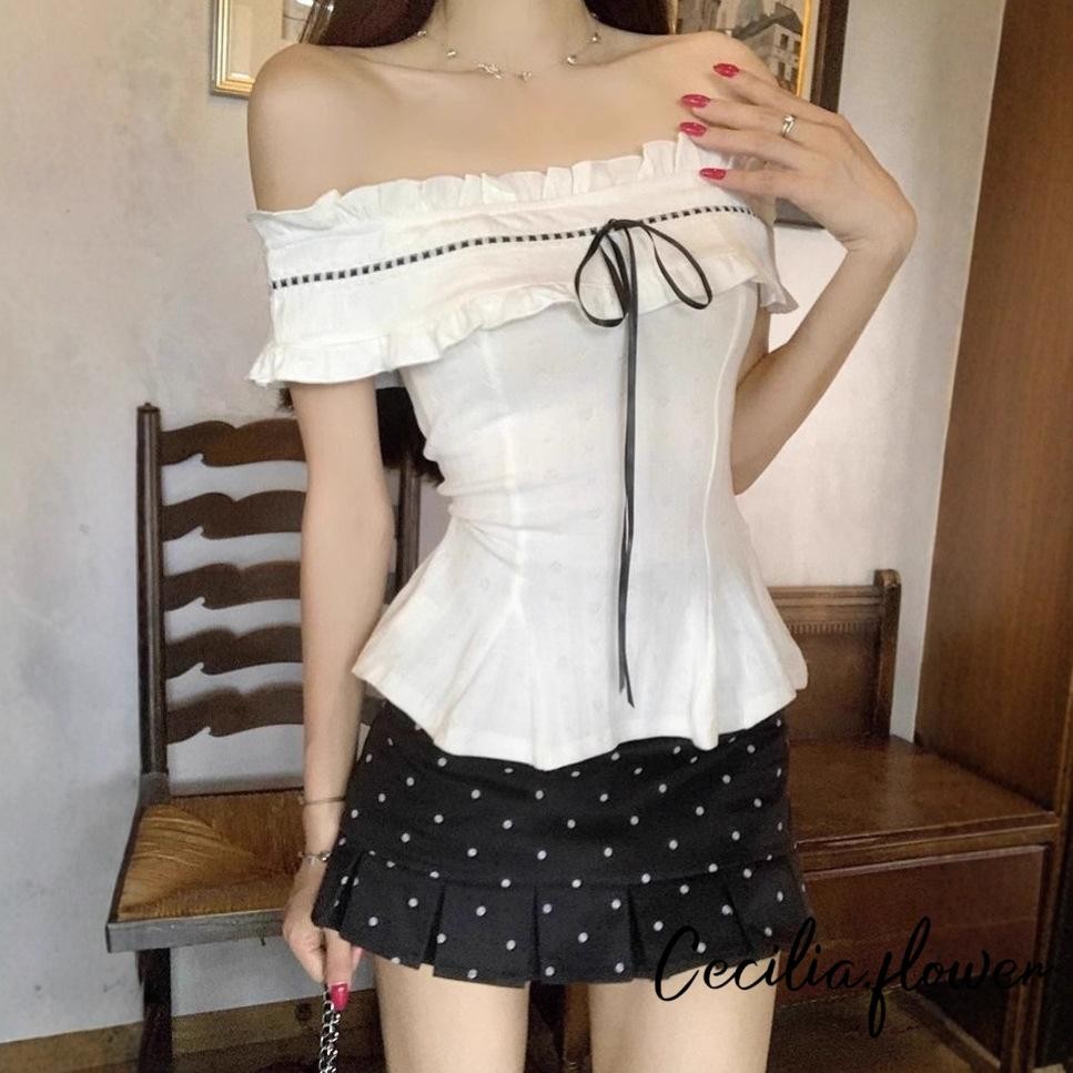 Áo trễ vai nữ không tay, thiết kế slim fit, buộc dây - Phù hợp dạo phố và dự tiệc