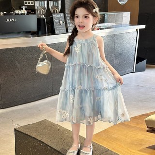 Đầm Công Chúa Bé Gái Chiffon Mùa Hè – Váy Dạo Biển Xếp Tầng Hoa Nhẹ Nhàng Dễ Thương