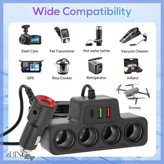 Biến tần sạc 120W xe USB nhẹ - Adapter 12V/24V và ổ cắm splitter tiện lợi cho các chuyến đi ô tô điện tử