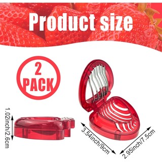 1 GÓI Máy Thái Dâu Tây Không Gỉ Bộ Cắt Trái Cây Cho Cốc Tráng Miệng Trang Trí Đế Bánh Trang Trí Bánh Mì Tự Làm thép không gỉ vải dễ sử dụng phù hợp dùng cho gia đình căn hộ văn phòng và không gian nhỏ