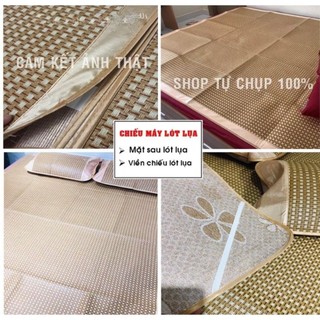 Chiếu điều hòa sợi mây lót lụa cao cấp - có chun cài 2 góc, hàng loại 1 mát thoáng