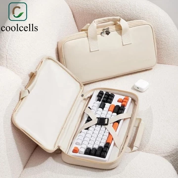 Túi lưu trữ bàn phím cơ COOLCELLS, 65 / 75 / 87 / 98 Phím Túi bảo vệ bàn phím vải dày, Da PU Di động chống nước Bàn phím lưu trữ Bàn phím vận chuyển